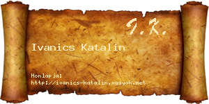 Ivanics Katalin névjegykártya