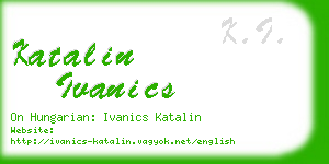 katalin ivanics business card